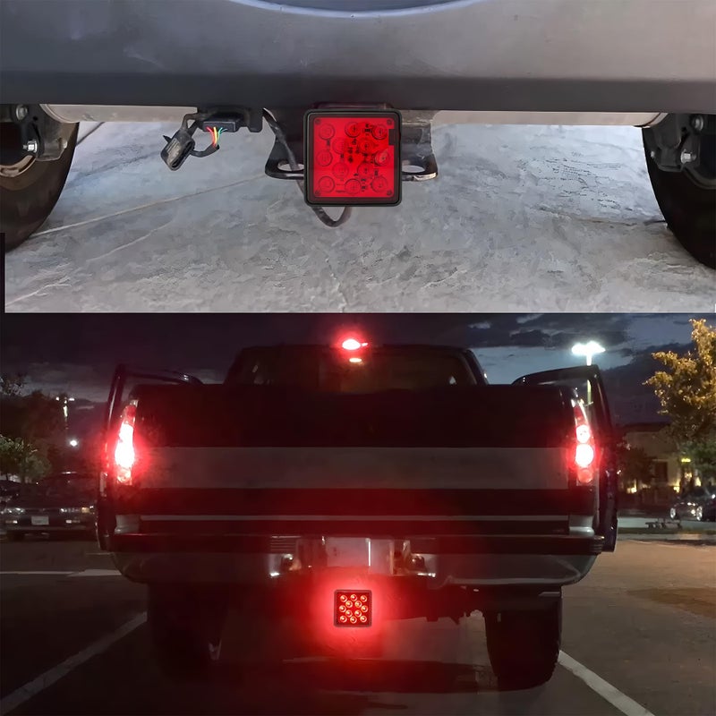 MaxxHaul 70429 Trailer Hitch Cover with 12 LEDs Brake Light, Black, 2 inch - Image 4